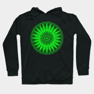 Mandala (lime green on black) Hoodie